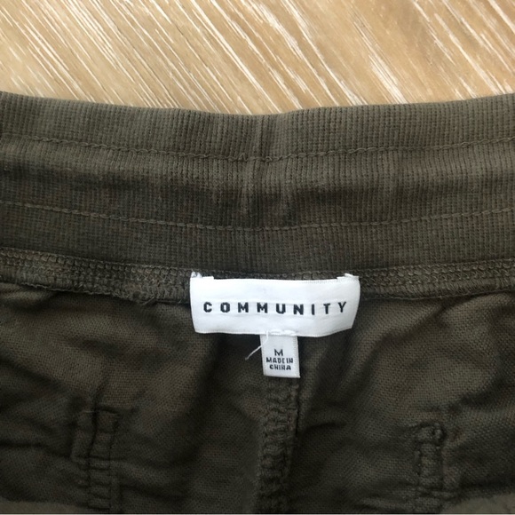 𝅺Aritzia Community Axiom Olive Green Cotton Shorts - Picture 3 of 5